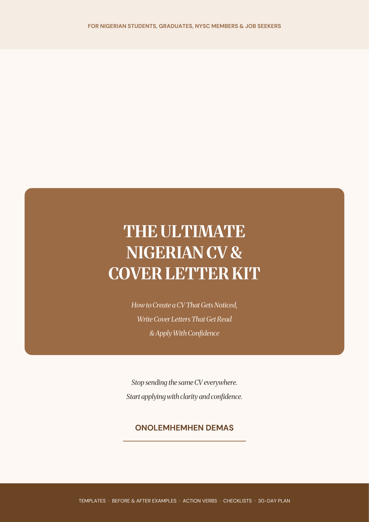 The Ultimate Nigerian CV & Cover Letter Kit book cover
